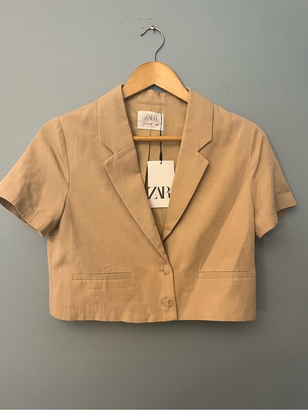 Zara Cropped Short-Sleeve Blazer